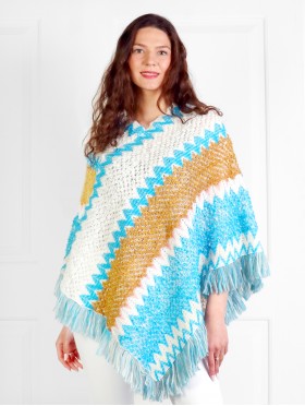 Boho Aztec Poncho W/ Fringes 